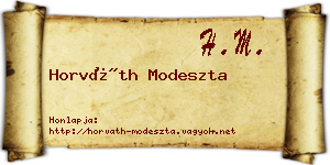 Horváth Modeszta névjegykártya